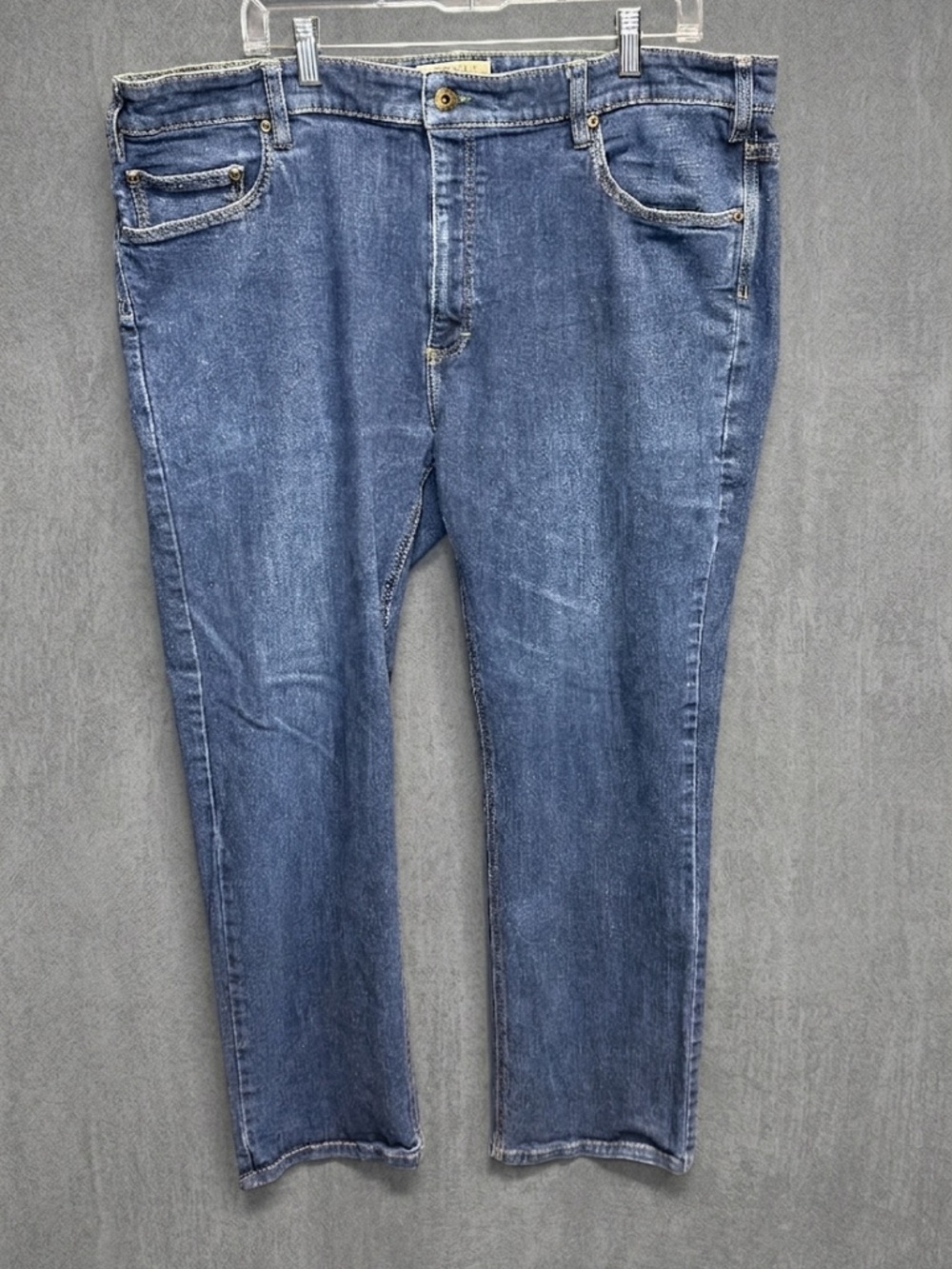 Orvis Five Pocket Jeans Mens 42x30 Blue Stretch Cotton Blend Made in Colombia